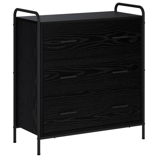 Sideboard Black Oak 73 x 33 x 81 cm Engineered Wood Sideboard Black Oak 73 x 33 x 81 cm Engineered Wood