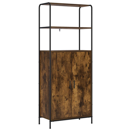 Highboard Smoked Oak 65 x 33 x 161 cm Engineered Wood Highboard Smoked Oak 65 x 33 x 161 cm Engineered Wood