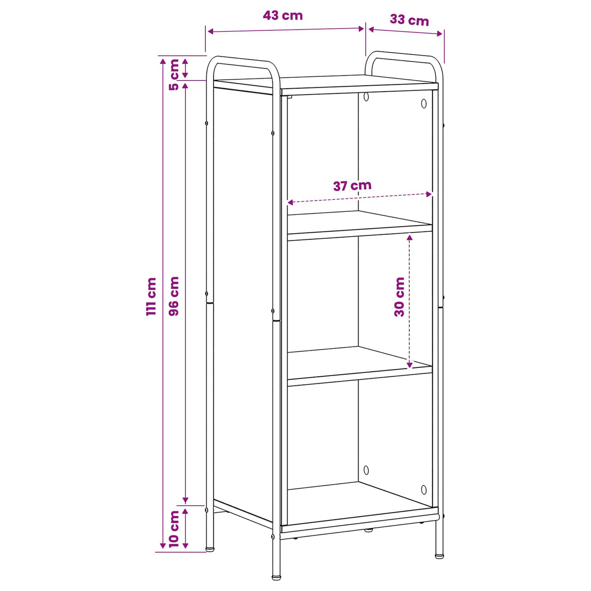 Book Cabinet 43 x 33 x 111 cm Engineered Wood Sonoma Oak