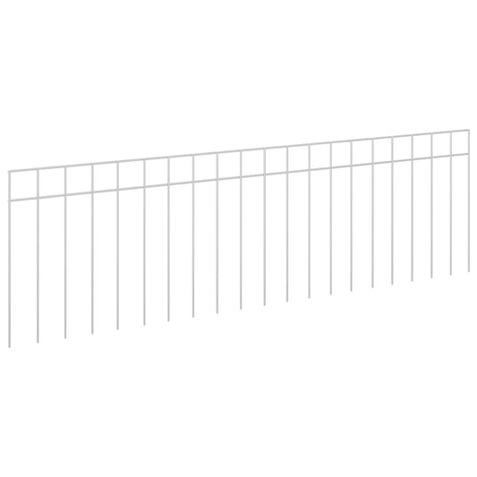 Garden Fence Panel 12 pcs Galvanised Steel Silver Garden Fence Panel 12 pcs Galvanised Steel Silver