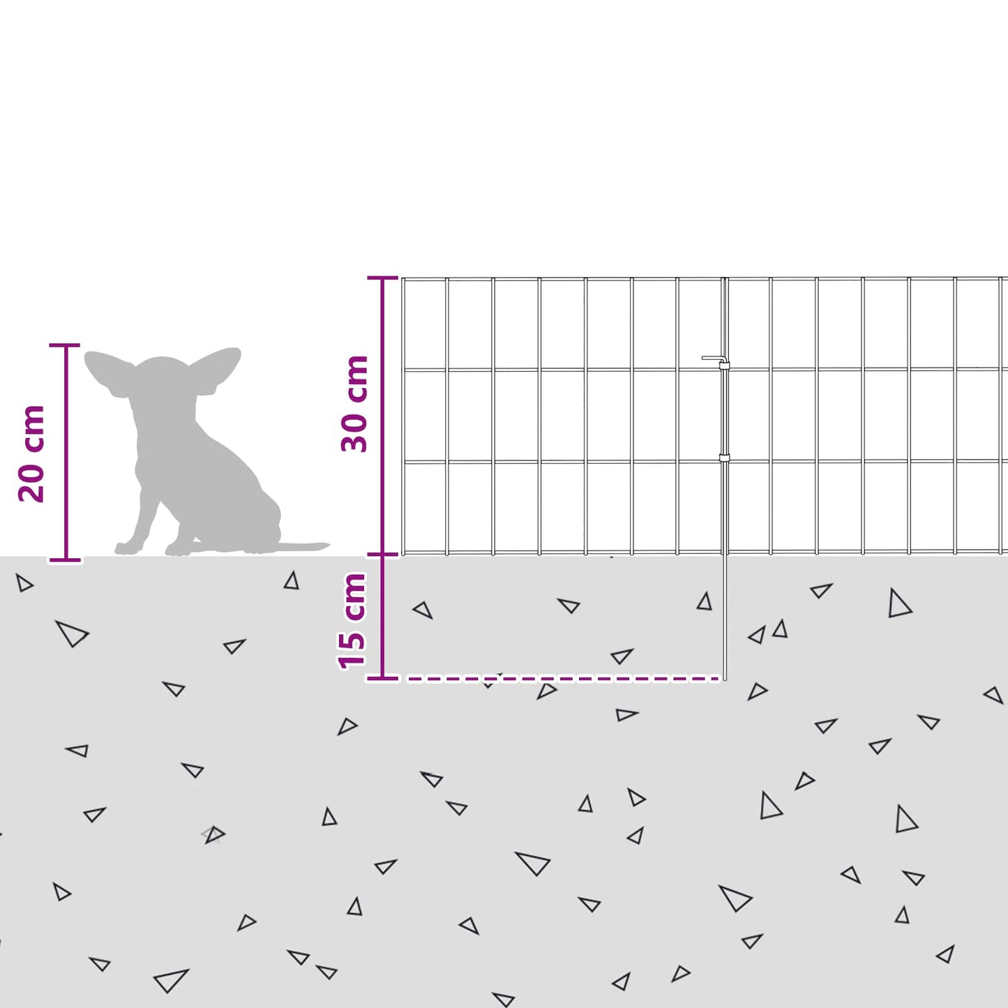 Garden Fence with Stakes 24 pcs 35 x 30 cm Mesh Silver