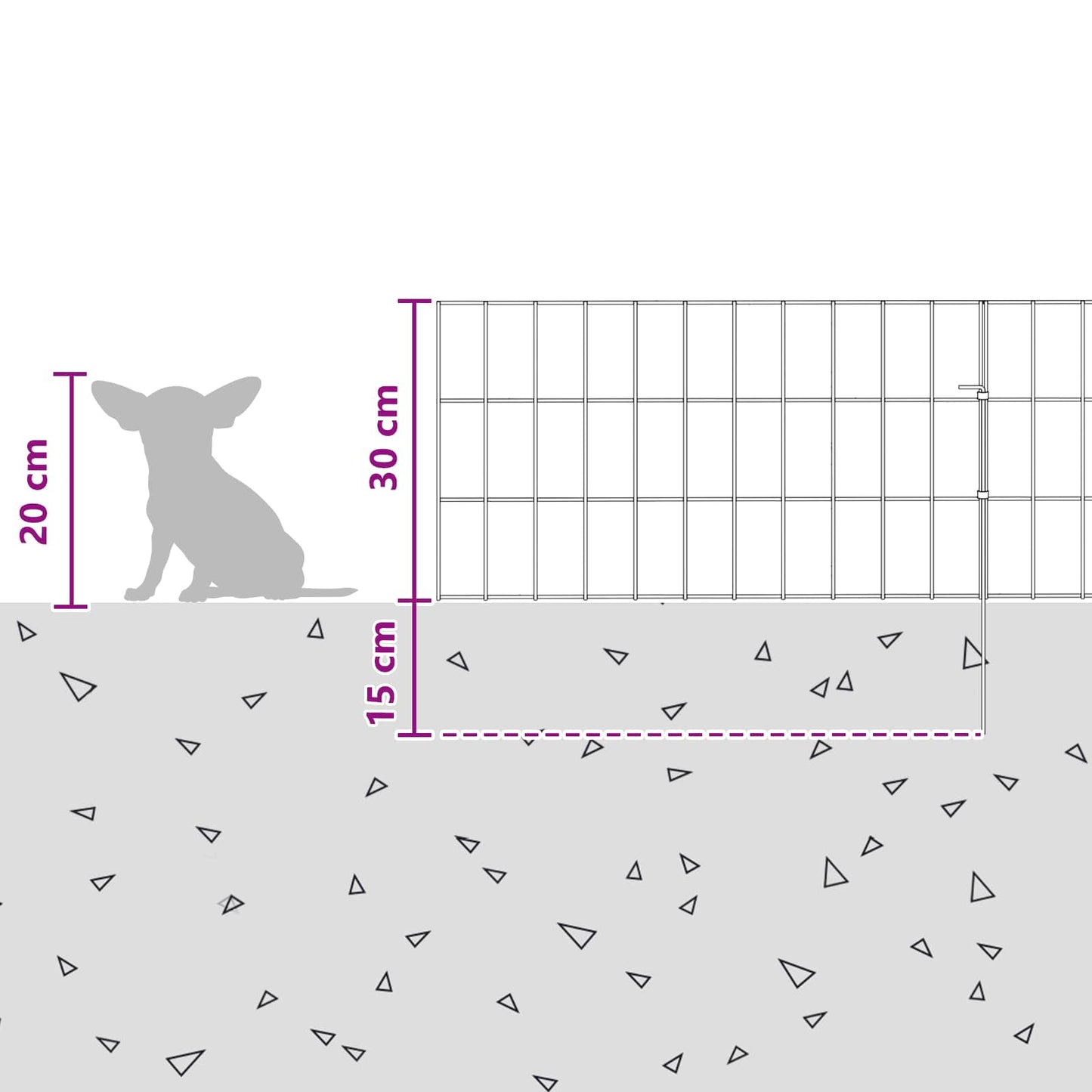 Garden Fence with Stakes 24 pcs 55 x 30 cm Mesh Silver