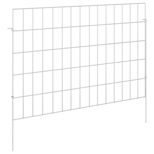 Garden Fence with Stakes 12 pcs 75 x 50 cm Mesh Silver Garden Fence with Stakes 12 pcs 75 x 50 cm Mesh Silver