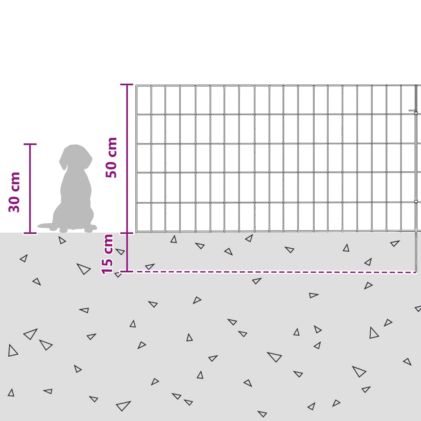 Garden Fence with Stakes 12 pcs 95 x 50 cm Mesh Silver