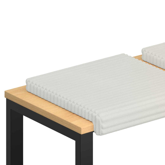 Bench Cushion 2 pcs Plush Corduroy Cream Depth 35 cm Bench Cushion 2 pcs Plush Corduroy Cream Depth 35 cm