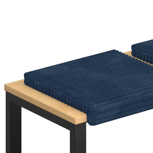 Bench Cushion 2 pcs Plush Corduroy Navy Blue Depth 35 cm Bench Cushion 2 pcs Plush Corduroy Navy Blue Depth 35 cm