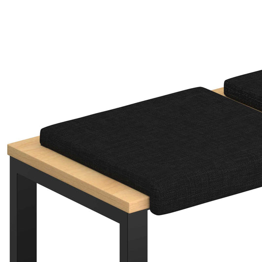 Bench Cushion 4 pcs Fabric Black Depth 35 cm Bench Cushion 4 pcs Fabric Black Depth 35 cm