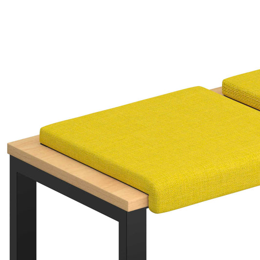 Bench Cushion 4 pcs Fabric Light Yellow Depth 35 cm Bench Cushion 4 pcs Fabric Light Yellow Depth 35 cm