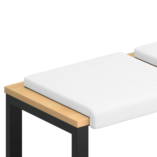 Bench Cushion 4 pcs Fabric White Depth 35 cm Bench Cushion 4 pcs Fabric White Depth 35 cm
