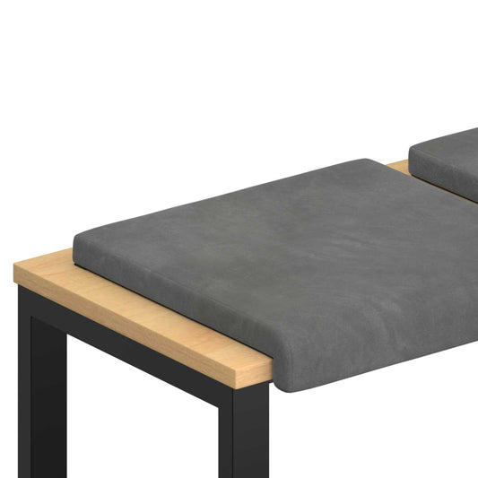 Bench Cushion 4 pcs Velvet Dark Grey Depth 35 cm Bench Cushion 4 pcs Velvet Dark Grey Depth 35 cm