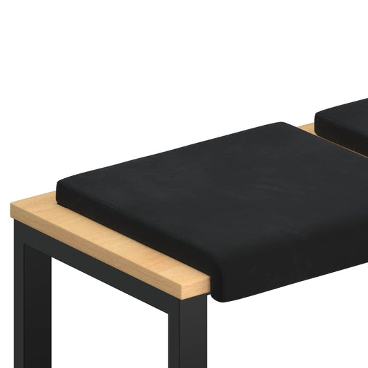 Bench Cushion 4 pcs Velvet Black Depth 35 cm Bench Cushion 4 pcs Velvet Black Depth 35 cm