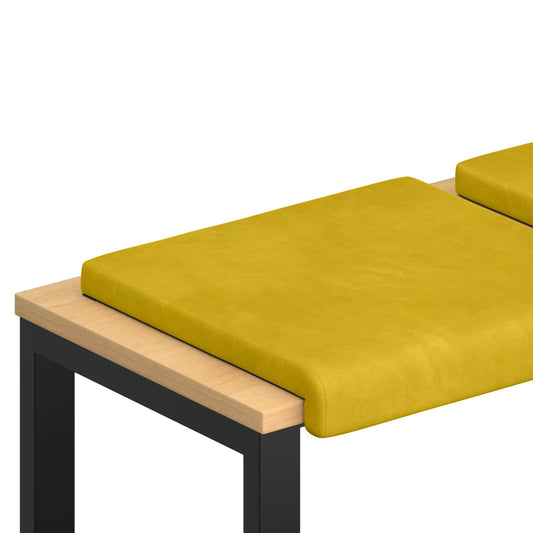Bench Cushion 4 pcs Velvet Yellow Depth 35 cm Bench Cushion 4 pcs Velvet Yellow Depth 35 cm
