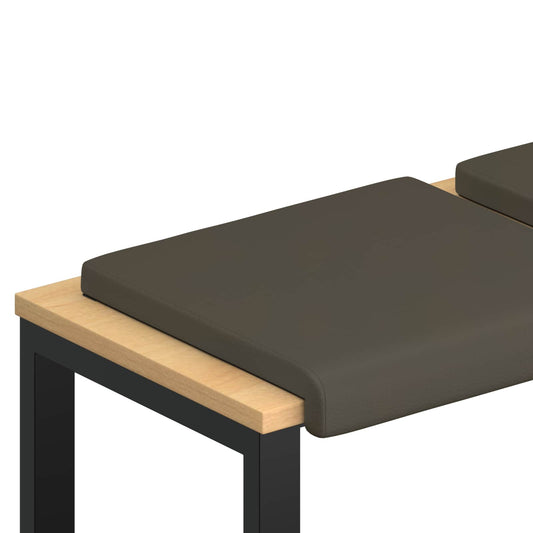 Bench Cushion 4 pcs Faux Leather Grey Depth 35 cm Bench Cushion 4 pcs Faux Leather Grey Depth 35 cm