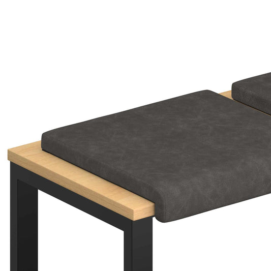 Bench Cushion 4 pcs Faux Leather Black Depth 35 cm Bench Cushion 4 pcs Faux Leather Black Depth 35 cm