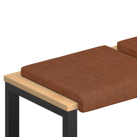Bench Cushion 4 pcs Faux Leather Brown Depth 35 cm Bench Cushion 4 pcs Faux Leather Brown Depth 35 cm
