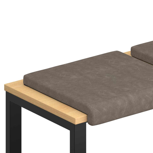 Bench Cushion 4 pcs Faux Leather Grey Depth 35 cm Bench Cushion 4 pcs Faux Leather Grey Depth 35 cm