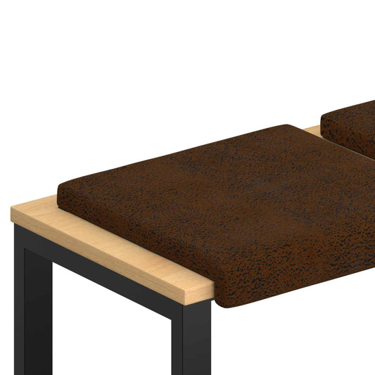 Bench Cushion 4 pcs Faux Suede Fabric Brown Depth 35 cm Bench Cushion 4 pcs Faux Suede Fabric Brown Depth 35 cm