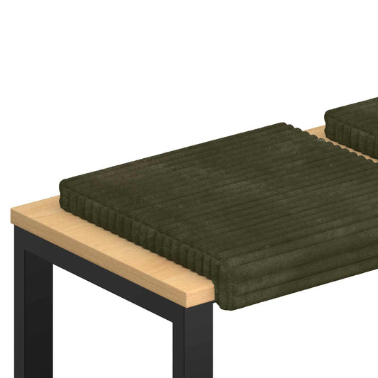 Bench Cushion 4 pcs Plush Corduroy Green Depth 35 cm Bench Cushion 4 pcs Plush Corduroy Green Depth 35 cm