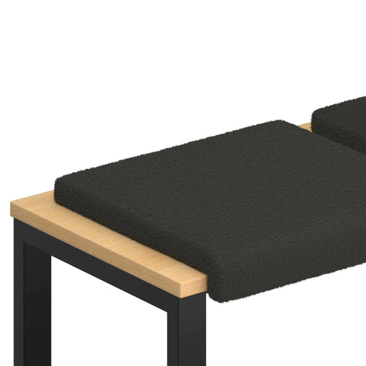 Bench Cushion 4 pcs Sherpa Fabric Dark Grey Depth 35 cm Bench Cushion 4 pcs Sherpa Fabric Dark Grey Depth 35 cm