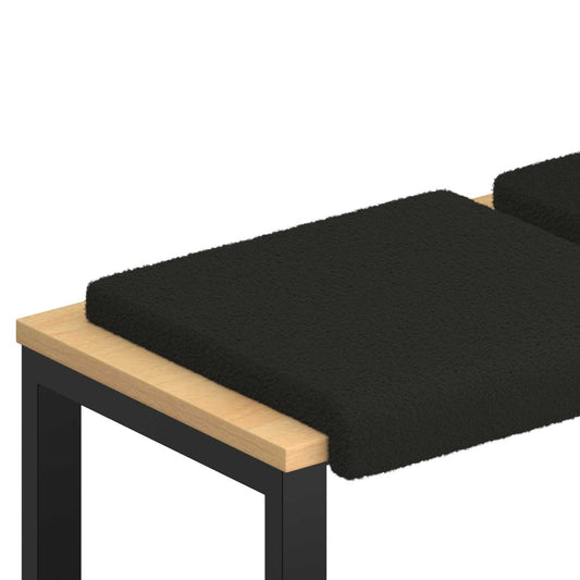 Bench Cushion 4 pcs Sherpa Fabric Black Depth 35 cm Bench Cushion 4 pcs Sherpa Fabric Black Depth 35 cm