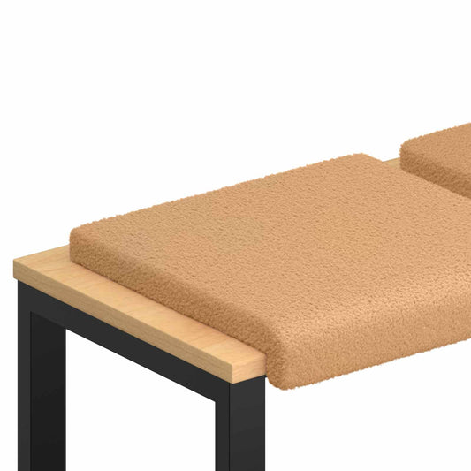 Bench Cushion 4 pcs Sherpa Fabric Beige Depth 35 cm Bench Cushion 4 pcs Sherpa Fabric Beige Depth 35 cm
