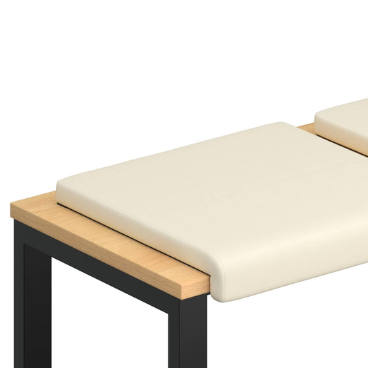 Bench Cushion 4 pcs Textured Velvet Cream Depth 35 cm Bench Cushion 4 pcs Textured Velvet Cream Depth 35 cm