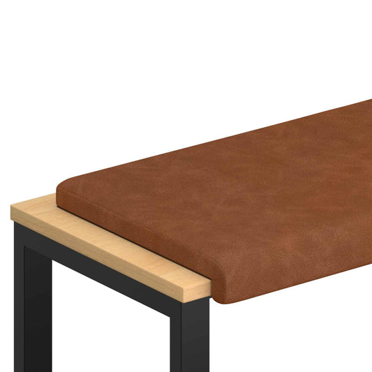 Bench Cushion Faux Leather Brown Depth 35 cm Bench Cushion Faux Leather Brown Depth 35 cm