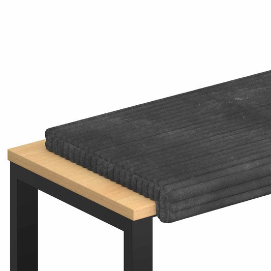 Bench Cushion Plush Corduroy Dark Grey Depth 35 cm Bench Cushion Plush Corduroy Dark Grey Depth 35 cm