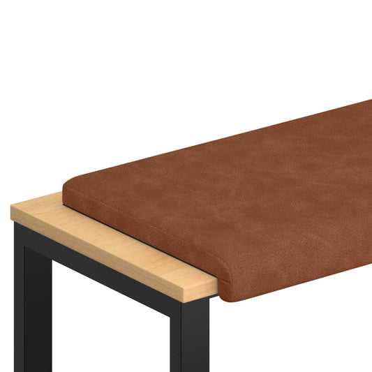 Bench Cushion Faux Leather Brown Depth 35 cm Bench Cushion Faux Leather Brown Depth 35 cm