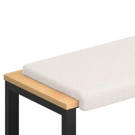 Bench Cushion Sherpa Fabric Cream Depth 35 cm Bench Cushion Sherpa Fabric Cream Depth 35 cm