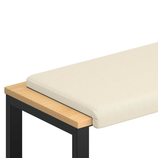 Bench Cushion Textured Velvet Cream Depth 35 cm Bench Cushion Textured Velvet Cream Depth 35 cm