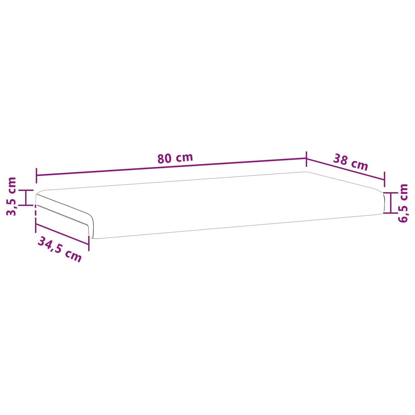 Bench Cushion Textured Velvet Oatmeal Depth 35 cm