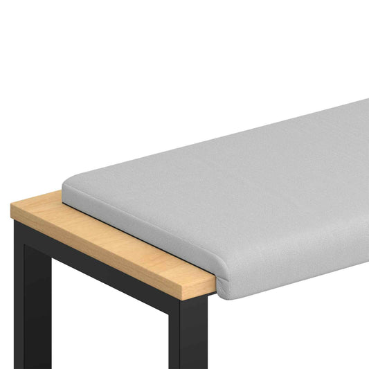 Bench Cushion Textured Velvet Light Grey Depth 35 cm Bench Cushion Textured Velvet Light Grey Depth 35 cm