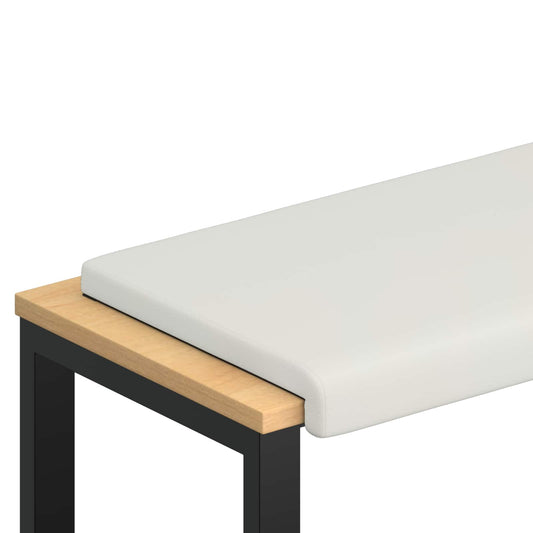 Bench Cushion Faux Leather White Depth 35 cm Bench Cushion Faux Leather White Depth 35 cm