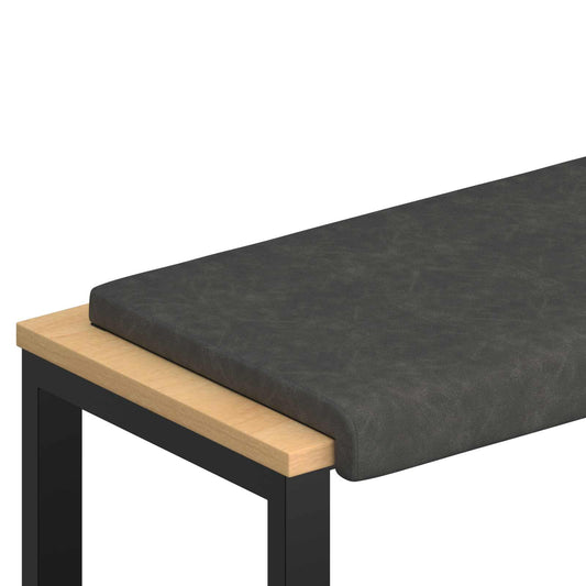 Bench Cushion Faux Leather Black Depth 35 cm Bench Cushion Faux Leather Black Depth 35 cm