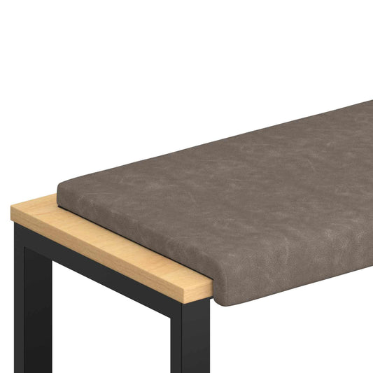 Bench Cushion Faux Leather Grey Depth 35 cm Bench Cushion Faux Leather Grey Depth 35 cm