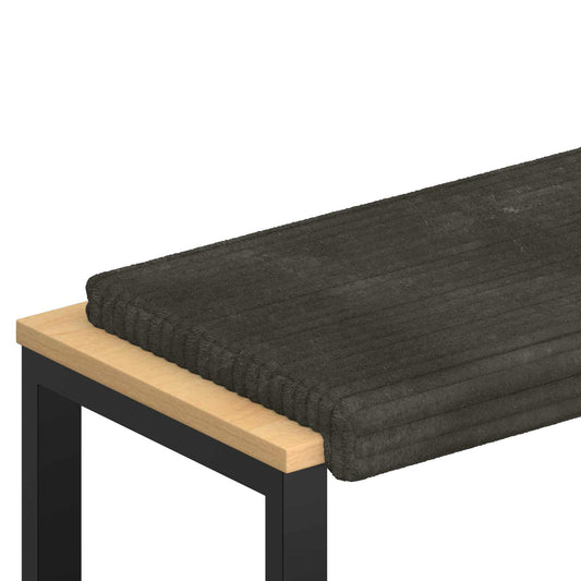 Bench Cushion Plush Corduroy Anthracite Depth 35 cm Bench Cushion Plush Corduroy Anthracite Depth 35 cm