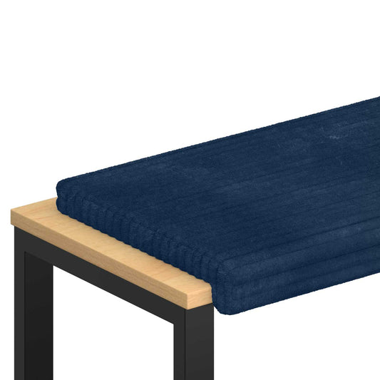 Bench Cushion Plush Corduroy Navy Blue Depth 35 cm Bench Cushion Plush Corduroy Navy Blue Depth 35 cm