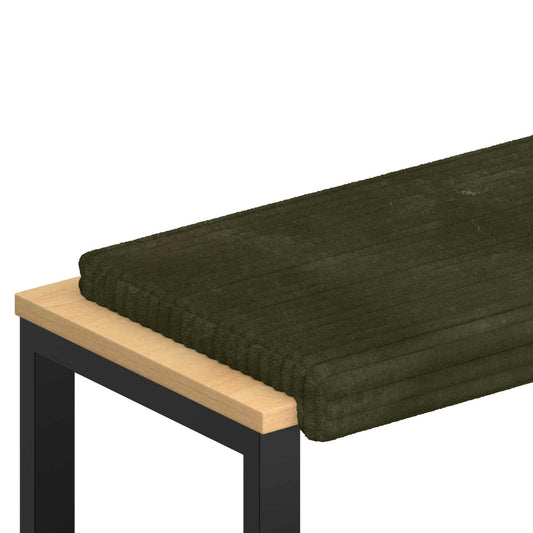 Bench Cushion Plush Corduroy Green Depth 35 cm Bench Cushion Plush Corduroy Green Depth 35 cm
