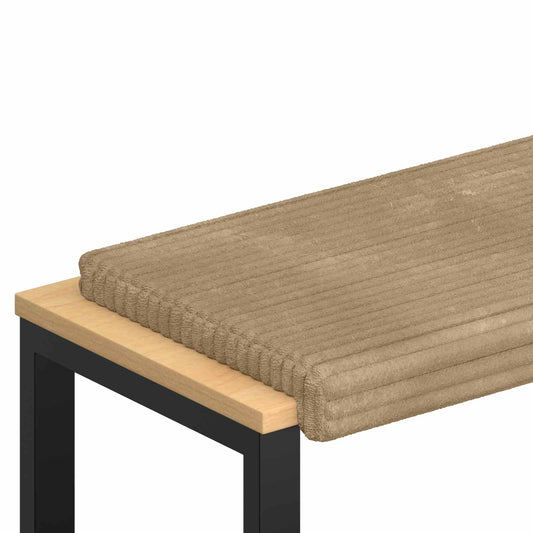 Bench Cushion Plush Corduroy Taupe Depth 35 cm Bench Cushion Plush Corduroy Taupe Depth 35 cm