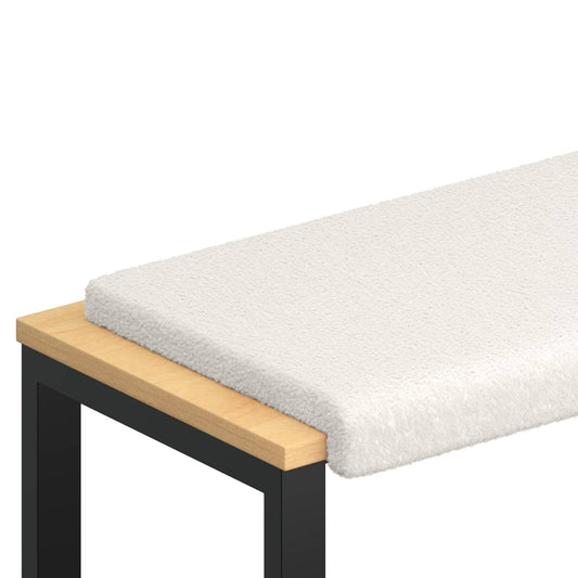 Bench Cushion Sherpa Fabric Cream Depth 35 cm Bench Cushion Sherpa Fabric Cream Depth 35 cm