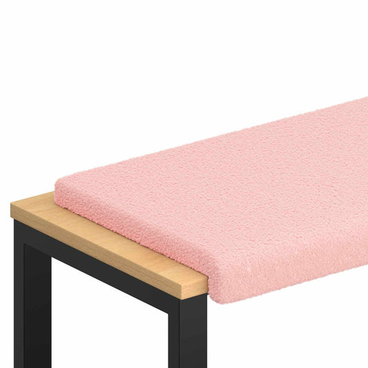 Bench Cushion Sherpa Fabric Pink Depth 35 cm Bench Cushion Sherpa Fabric Pink Depth 35 cm