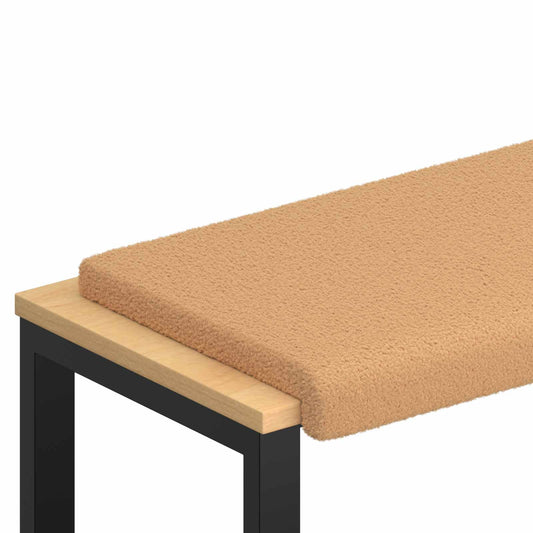Bench Cushion Sherpa Fabric Beige Depth 35 cm Bench Cushion Sherpa Fabric Beige Depth 35 cm