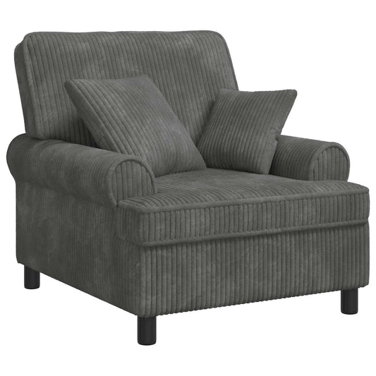 XL Armchair with Cushions Light Grey 1.5 Lines Fabric XL Armchair with Cushions Light Grey 1.5 Lines Fabric