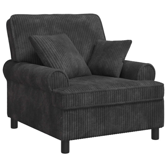 XL Armchair with Cushions Dark Grey 1.5 Lines Fabric XL Armchair with Cushions Dark Grey 1.5 Lines Fabric