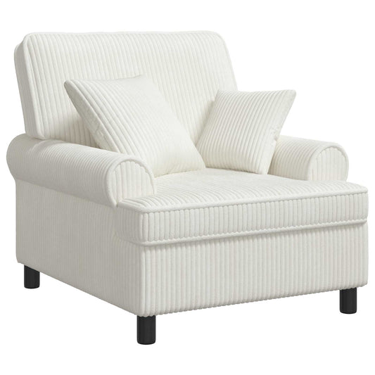 XL Armchair with Cushions Cream 1.5 Lines Fabric XL Armchair with Cushions Cream 1.5 Lines Fabric