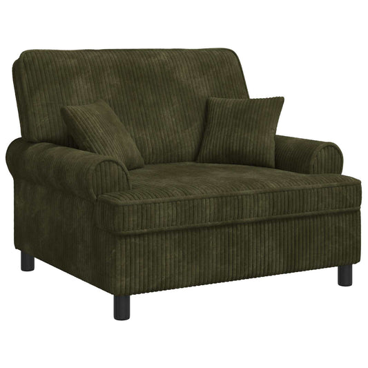 XXL Armchair with Cushions Green 1.5 Lines Fabric XXL Armchair with Cushions Green 1.5 Lines Fabric