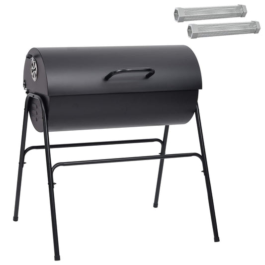 Barrel Grill with 2 Cooking Grids 3 pcs 80 x 73 x 90 cm Metal Barrel Grill with 2 Cooking Grids 3 pcs 80 x 73 x 90 cm Metal