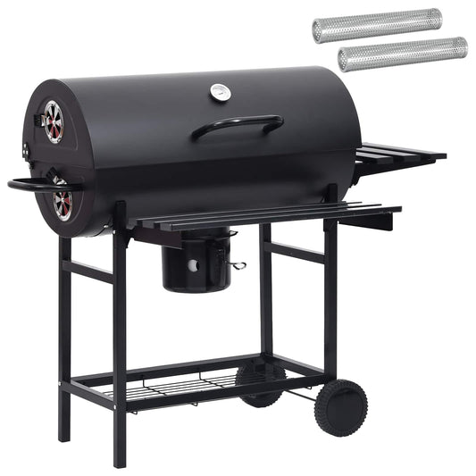 Barrel Grill with Wheels and Shelves 3 pcs 115 x 85 x 95 cm Barrel Grill with Wheels and Shelves 3 pcs 115 x 85 x 95 cm