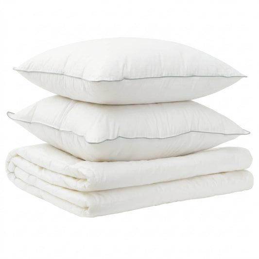 Duvet and Pillow Set 3 pcs 200x200 cm Summer 200 GSM Wool White Duvet and Pillow Set 3 pcs 200x200 cm Summer 200 GSM Wool White